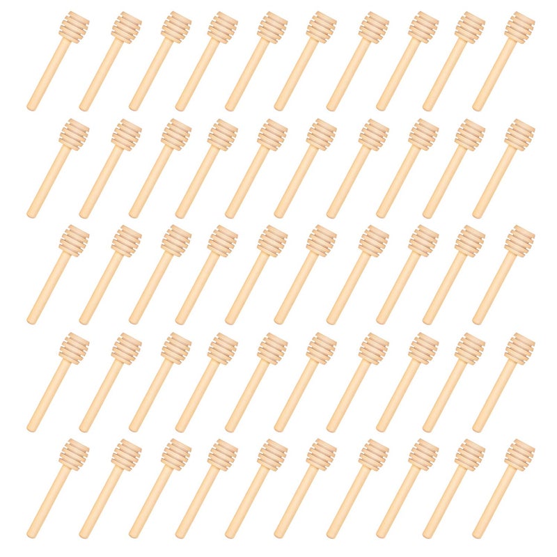 Thyores 150 Pack 3 Inch Mini Wood Honey Dipper Sticks, Individually Wrapped, Server for Honey Jar Dispense Drizzle Honey - Image 1